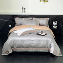 DecorBites™ Brocade Satin Jacquard Luxury Cotton Bedding Set - Duvet Cover, Sheet, Pillowcases