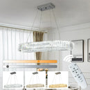 DecorBites™ Crystal Oval Design LED Chandelier: Modern Large Pendant Light for Living Room & Bedroom