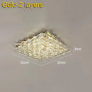 Modern geometric clear crystal ceiling lamp for living room