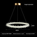 DecorBites™ Crystal Flower LED Chandelier: Elegant Round Pendant Light for Dining & Living Room