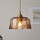DecorBites™ Amber Glass Pendant Light with Adjustable Wire for Dining Room and Kitchen