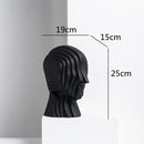 DecorBites™ Geometric Ceramic Head Sculpture | Golden Alien Figurine