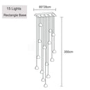 DecorBites™ Crystal Ball Chandelier: Long Adjustable Staircase Pendant Light perfect for Home & Restaurant