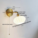 DecorBites™ Japanese Style LED Wall Sconce White Glass Rotate Pull Chain Stair Light Fixtures