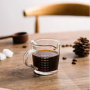 DecorBites™ Glass Espresso Measuring Cup Double Mouth Clear Scale Milk Latte Jug