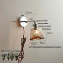 DecorBites™ Iron Rotate LED Wall Light Modern Pull Chain Switch Clear Glass Wandlamp