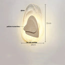DecorBites™ LED Wall Light Fixtures Bedroom Modern Button Switch Yellow Travertine White Iron Bedside Lamp