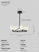 DecorBites™ Glass Lampshade Chandelier Copper Hanging Lights Dining Room Bedroom Decor