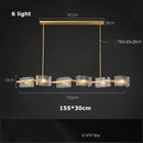 Modern gold led ripples glass cube chandelier for living room
