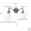 DecorBites™ 2 Head LED Wall Lamps Iron Glass Bedroom Stair Light Fixtures