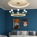 DecorBites™ Glass Crown Chandelier Pendant Light for Bedroom Ceiling, Modern Suspension Lamp