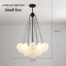 DecorBites™ Glass Chandelier: Nordic 19/37 Ball LED Lighting, Black Gold Pendant for Home Décor