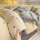 DecorBites™ Cotton Flower Printed Comforter Set: Breathable Double-Layer Yarn, Soft Bedding for Girls