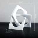 DecorBites™ Geometric Cross Square Ring Sculpture White - Home Decor Ornament