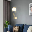DecorBites™ Glass Ball Golden LED Wall Lamp for Living Bedroom, Minimalist Nordic Design