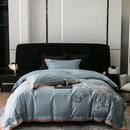 DecorBites™ Cotton Flowers Horse Embroidery Luxury Bedding Set - Duvet Cover, Bed Sheet, Pillowcases