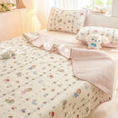 DecorBites™ Cartoon Print Foldable Bed Cover Set | Cotton Quilted Cushion Mat