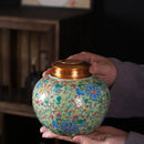 DecorBites™ Enamel Tea Pot Ceramic Storage Jar - Airtight Coffee Container