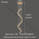 DecorBites™ Gold LED Staircase Chandelier | Luxury Large Living Room Pendant Lamp