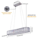 DecorBites™ Crystal Oval Design LED Chandelier: Modern Large Pendant Light for Living Room & Bedroom