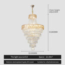 Elegant chrome multi tier crystal chandelier living room art