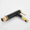 DecorBites™ Black Brass Bathroom Sink Faucet Deck Mounted Vessel Mixer Water Tap