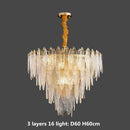 DecorBites™ Gold Metal Chain LED Pendant Lights for Modern Luxury Living Room
