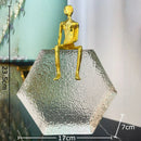 DecorBites™ Golden Figures Sculpture: Modern Desk Ornament for Room Aesthetics