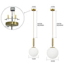 DecorBites™ Gold Glass Ball Pendant Lamp for Luxurious Dining Room & Bedroom Decor