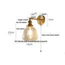 DecorBites™ Clear Flower Glass LED Wall Lamp with Pull Chain Switch