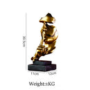 Abstract Gold Resin Statue Handicraft for Living Room, Office Desk Decor - DecorBites™
