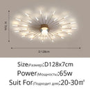 Modern gold starburst led chandelier lights for living room