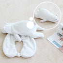 Gray and black penguin cute plush animal neck pillow bedroom travel