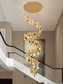 DecorBites™ Gold Crystal Chandeliers LED Pendant Lamp for Modern Living Spaces