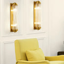 DecorBites™ Crystal Wall Sconce: Modern Living Room Bedside Light Fixture Glass Gold Luminaire