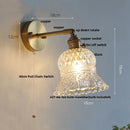 DecorBites™ Amber Flower Glass Wall Light Fixture with Pull Chain Switch