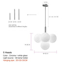 DecorBites™ Glass Ball Pendant Chandelier for Kitchen Living Room Bedroom
