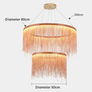 DecorBites™ LED Aluminum Tassel Chandelier: Modern Dimmable Light for Living Room, Hotel, Hall