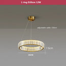 DecorBites™ Crystal LED Chandelier: Modern Steel Pendant Lighting for Luxurious Foyer Decor