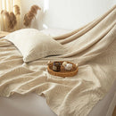 DecorBites™ Cotton & Linen Bed Sheet Set: Luxury, Skin-Friendly, All Seasons, Queen & King Sizes