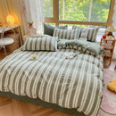DecorBites™ Cozy Striped Cotton Bedding Set - Breathable & Soft Quilt Kit