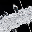 DecorBites™ Crystal Flower LED Chandelier: Elegant Round Pendant Light for Dining & Living Room