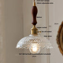 DecorBites™ Acrylic LED Pendant Light: Copper Walnut Wood Flower Hang Lamp