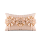 DecorBites™ 3D Velvet Flower Pillow Covers in Yellow Beige 45x45cm