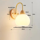DecorBites™ Iron White Glass LED Wall Lamp Sconce Pull Chain Switch Nordic Modern Stair Light