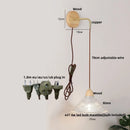DecorBites™ Clear Glass LED Wall Lights with Wood Pull Chain Switch - Modern Copper Stair Light