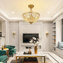 DecorBites™ Luxe Crystal Semi Chandelier for Bedroom, Restaurant, Aisle - European Retro Style
