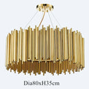 DecorBites™ Gold Brubeck LED Chandelier Pendant Light - Stylish Aluminum Alloy Tube Suspension Luminaire