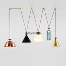 DecorBites™ Glass Chandelier: Adjustable Shape, LED Decorative Lamps for Restaurant, Bedroom, Bar.