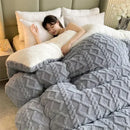 DecorBites™ Cozy Winter Bed Blanket: Luxe Lamb Cashmere Warmth Quilt for Comfort